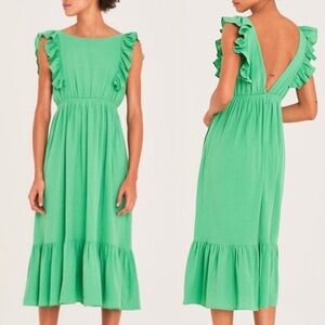Ba&sh Joyce Midi Dress in Green